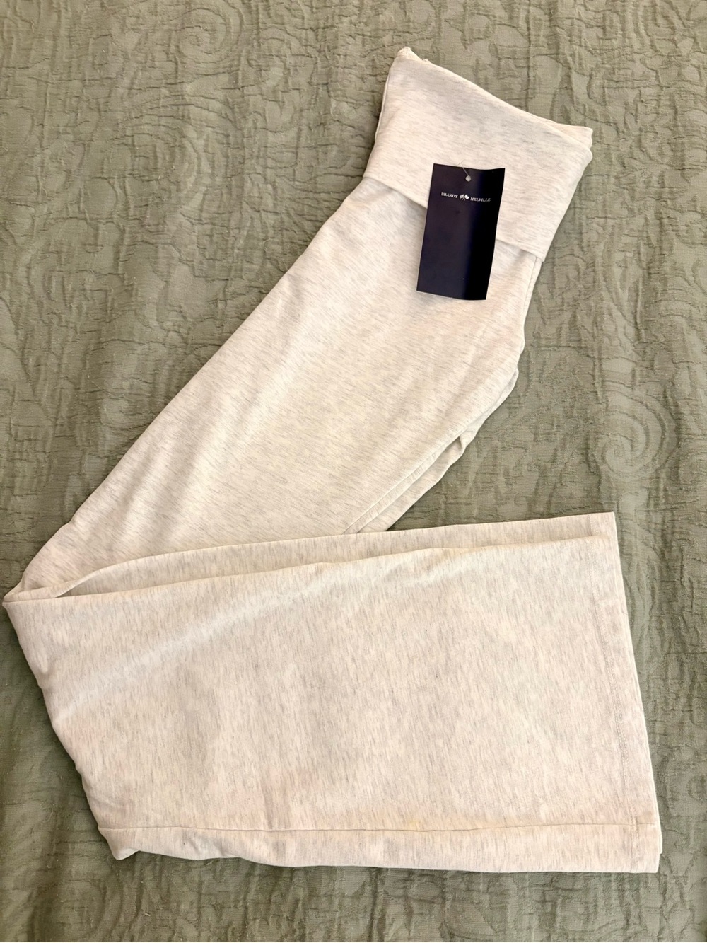 Brandy Melville Light Gray Wide-Leg Priscilla Pants